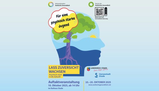 Woche der seelischen Gesundheit 2025
Lass Zuversicht wachsen – psychisch stark in die Zukunft
Die Aktionswoche findet vom 10. bis 20. Oktober statt und startet um 14:00 Uhr mit...